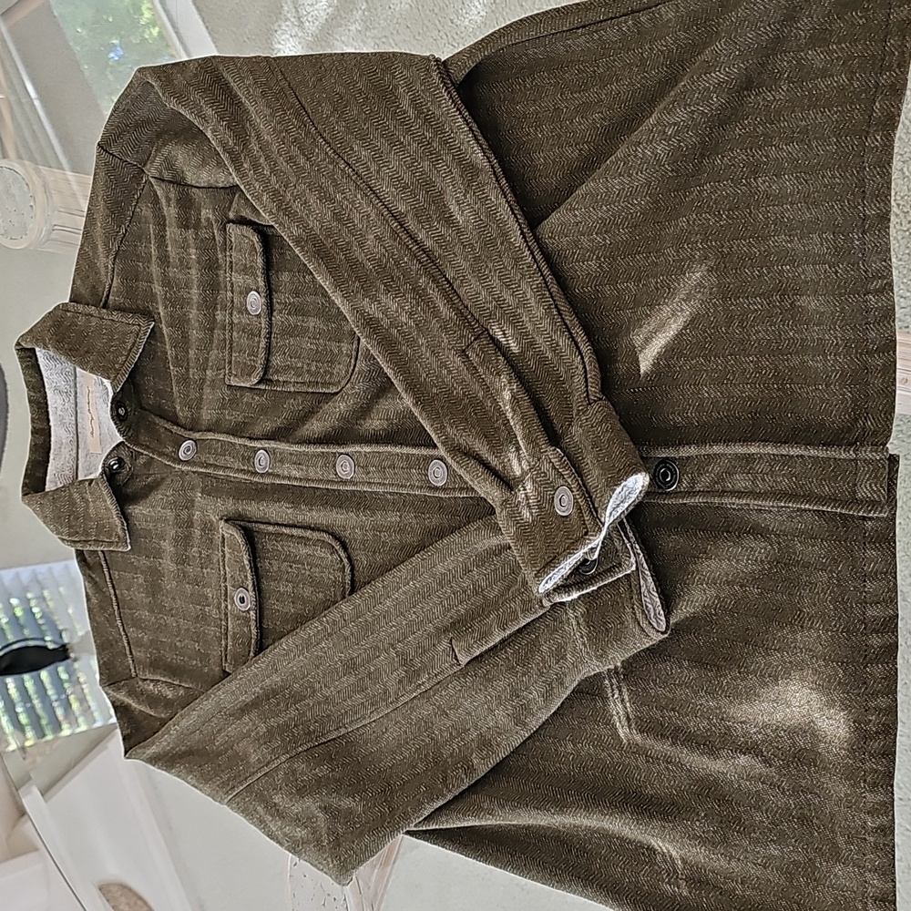 🌴HP🌴Tommy Bahama Shirt Jacket Men's Olive Green Fleece Medium - Picture 14 of 14